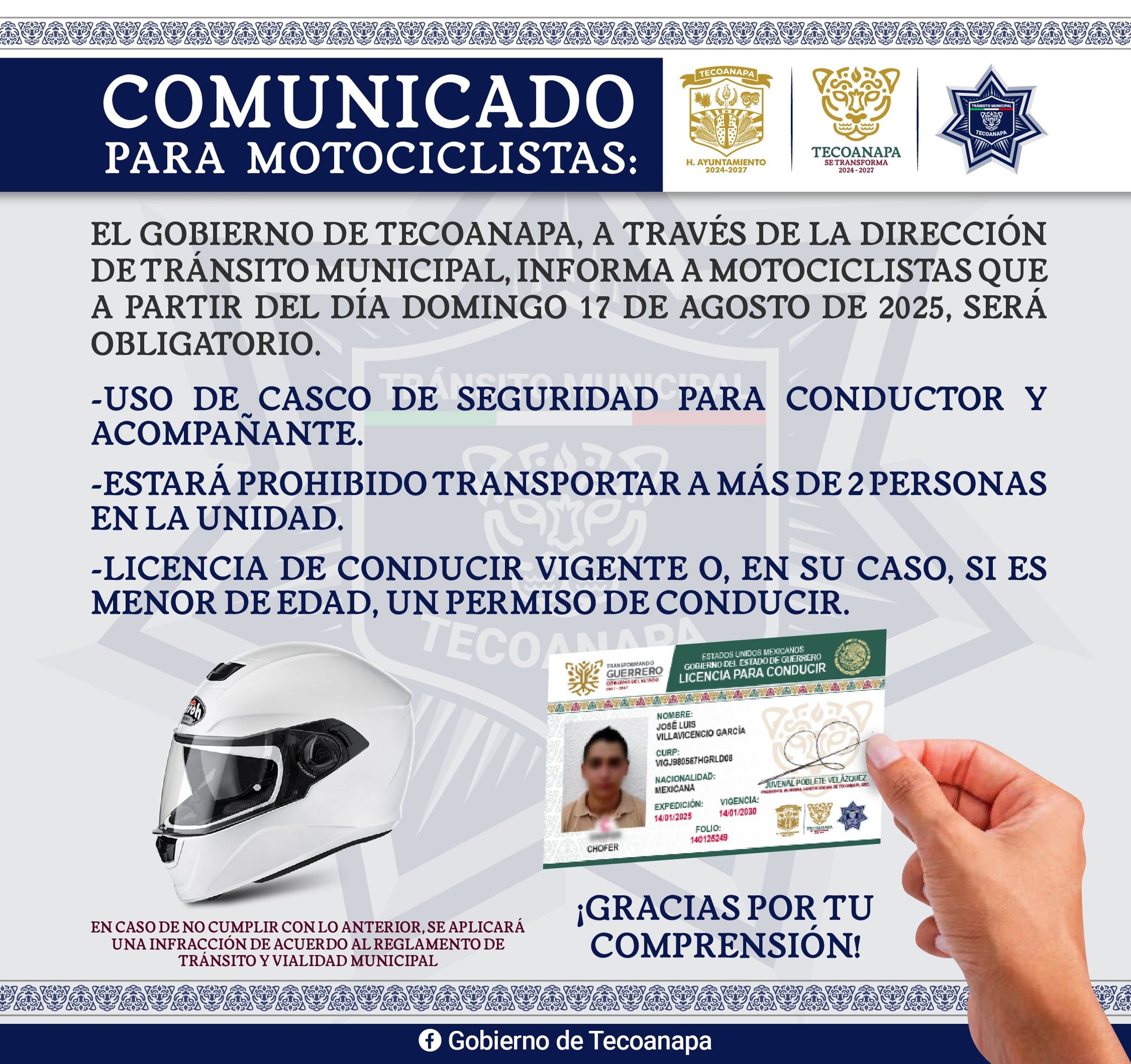 ATENCIÓN MOTOCICLISTAS